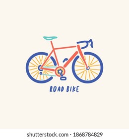 Road Bike. Bicycle. Bike icon vector. Cycling concept. Trendy Flat style for graphic design, logo, Web site, social media, UI, mobile app, EPS10, poster, icon, etc