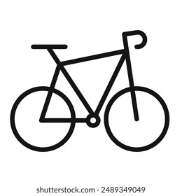 Road Bike Bicycle Icon Vector symbol or sign set collection in black and white outline