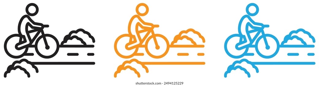 Road Bike Bicycle Icon vector logo set collection for web app ui