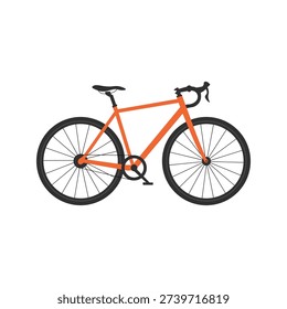Road bike bicycle side view flat vector cycling sport transportation icon