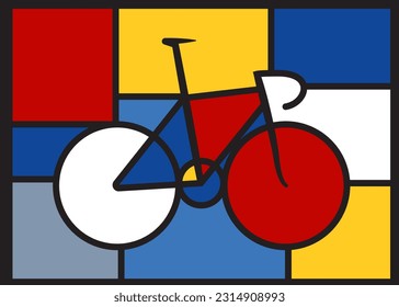 road bike contemporary art. cycling abstract vector illustration