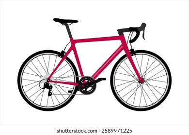 Road bike cycling for racing biking. Sports bike. Racing bike flat design. Vector illustration isolated on white background. Sketch of a road bicycle design for racing athletes