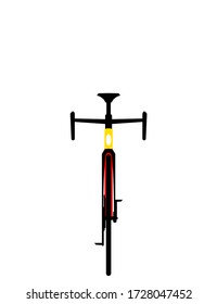 Road Bike Front View Vector Illustration. Flat Style