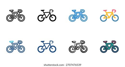 Road Bike icon set multiple style vector collection 
