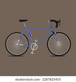 Road Bike  illustration on brown background. Bicycle element. Bicycle poster. Realistic picture. Vector illustration image.