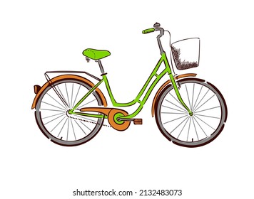 Road bike object. Vector illustration