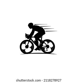 road bike people silhouette flat icon. vector illustration