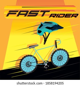 Road bike poster. Cycle race - Vector illustration