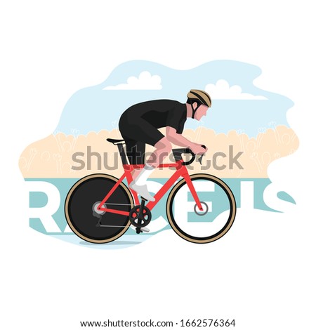 Road Bike Race vector illustration. Properly Layered.