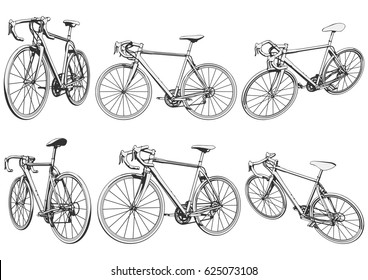 Road Bike. Racing Bike. Bicycle. Vector Illustration.