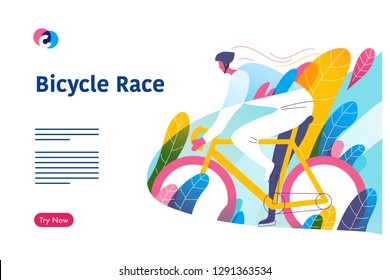 Road bike racing event poster web template. Mixcolor vector illustration