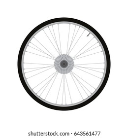 road bike rear wheel with gear vector
