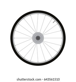 road bike rear wheel with gear vector
