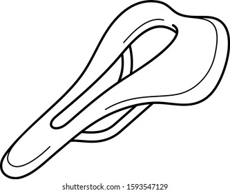 Road bike saddle. Vector outline icon.