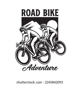 Road bike set vector illustration