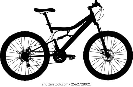 Road bike side view silhouette illustration with detailed part