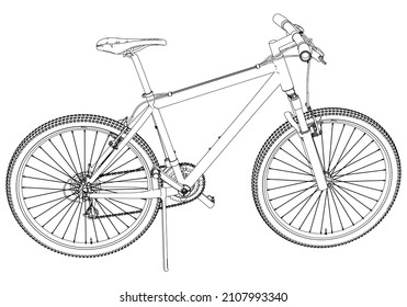 Road bike silhouette, detailed vector illustration. Bike template vector isolated on white.
