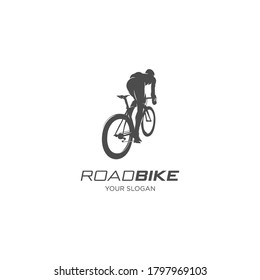 road bike silhouette logo vector