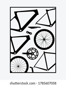 Road bike spare part vector illustration shirt print design concept