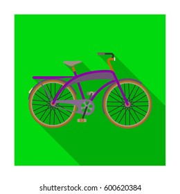 Road bike for walking with a semicircular frame.Different Bicycle single icon in flat style vector symbol stock illustration.