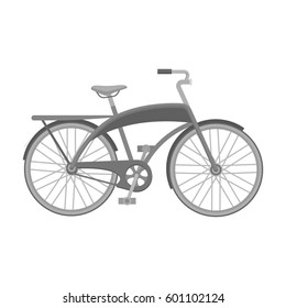 Road bike for walking with a semicircular frame.Different Bicycle single icon in monochrome style vector symbol stock illustration.