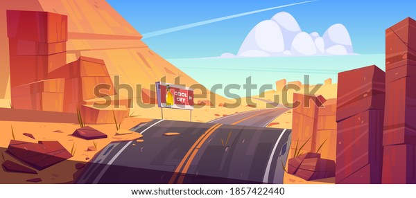 Road Billboard Desert Red Rocks Vector Stock Vector (Royalty Free ...