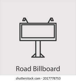 road billboard icon vector icon.Editable stroke.linear style sign for use web design and mobile apps,logo.Symbol illustration.Pixel vector graphics - Vector