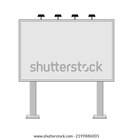 Road billboard realistic template . Advertisement panel horizontal outdoor mock ups. Street ads illuminated hoarding empty blank layout. Vector