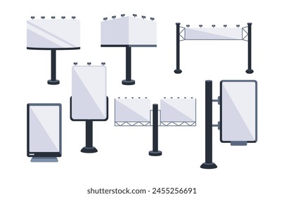 Vorlagen auf Reklametafeln. Reklametafeln für Straßen realistische Vorlage. Lightboxen Sortenständer. Stadtwerbung