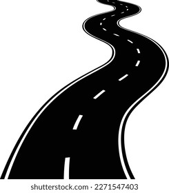 Road Black and White Illustration