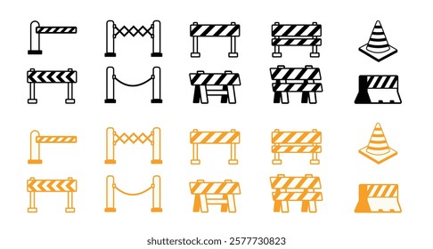 road block icon road cone sign traffic construction block