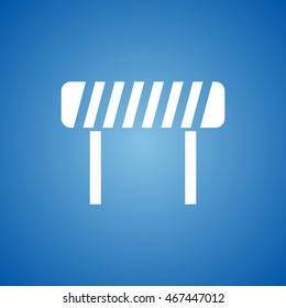 Road Block Icon on blue color.
