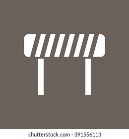 Road block Icon on Dark Gray Color. Eps-10.