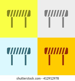 Road block Icon on Four Different Backgrounds. Eps-10.