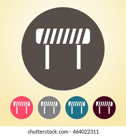 Road Block Icon in round shape.