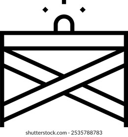 road block icon. Thin linear style design isolated on white background