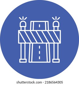 Road Block line circle icon vector image. Can also be used for web apps, mobile apps and print media.
