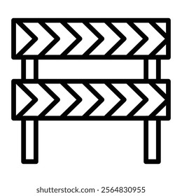 Road Block Vector Line Icon Design