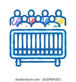 bloqueio de estrada para desfile ícone doodle esboço vetor. bloqueio de estrada para sinal de desfile. ilustração de símbolo isolado