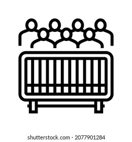 road blocking for parade line icon vector. road blocking for parade sign. isolated contour symbol black illustration