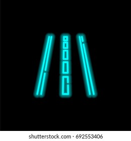 Road blue glowing neon ui ux icon. Glowing sign logo vector