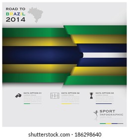 Road To Brazil 2014 Football Tournament Sport Infographic Design Template