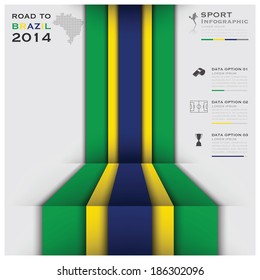 Road To Brazil 2014 Football Tournament Background Design Template