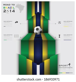 Road To Brazil 2014 Football Tournament Sport Infographic Design Template