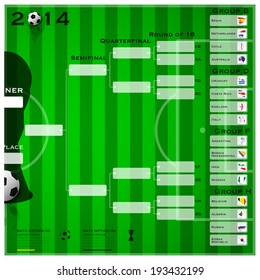 Road To Brazil 2014 Football Tournament Sport Infographic Background Design Template