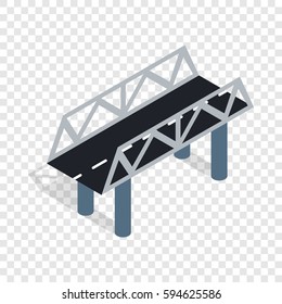 Road bridge isometric icon 3d on a transparent background vector illustration