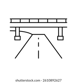 road and bridge line icon vector. road and bridge sign. isolated contour symbol black illustration