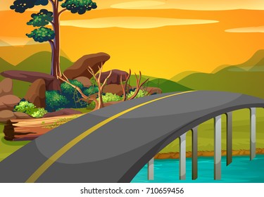 Road bridge over the water