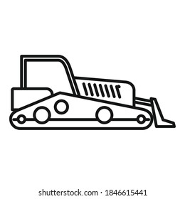 Road bulldozer icon. Outline road bulldozer vector icon for web design isolated on white background