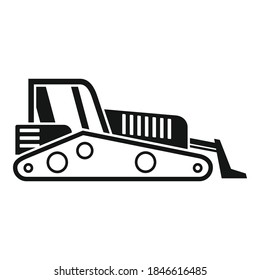 Road bulldozer icon. Simple illustration of road bulldozer vector icon for web design isolated on white background